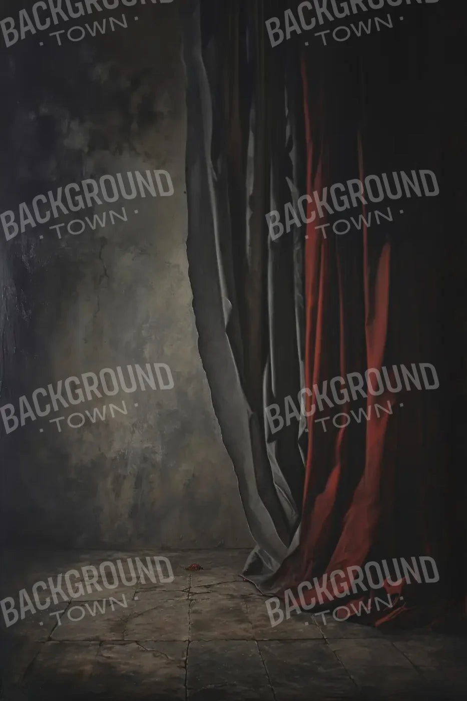 Curtained Wall Red 8’x12’ UltraCloth (96 x 144 inch) Backdrop