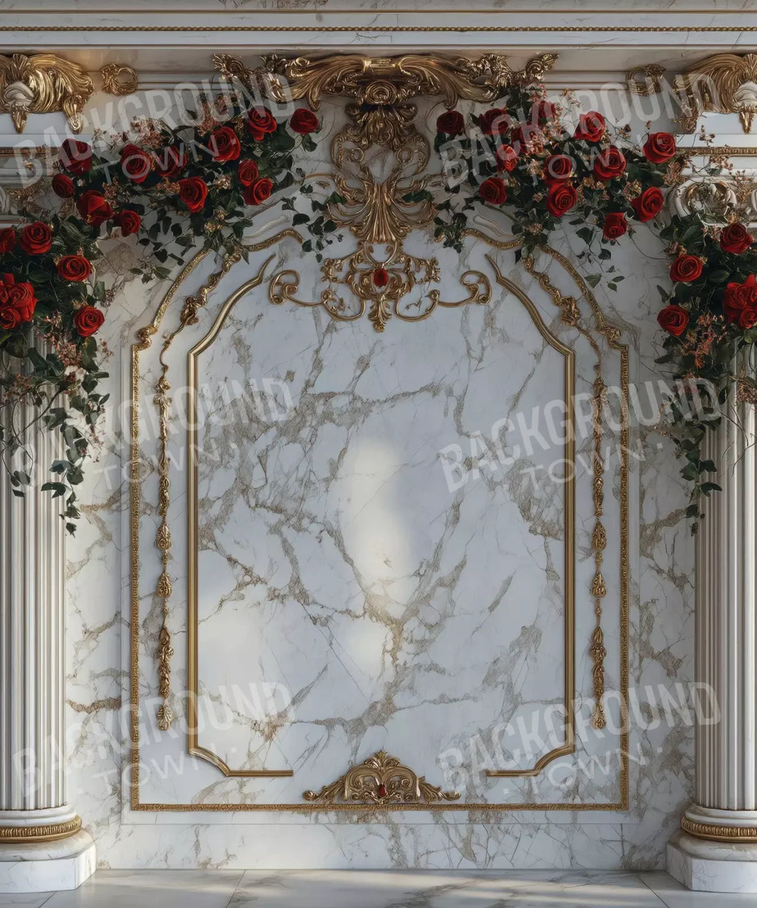 White Gold Red Green Backdrop for Photography