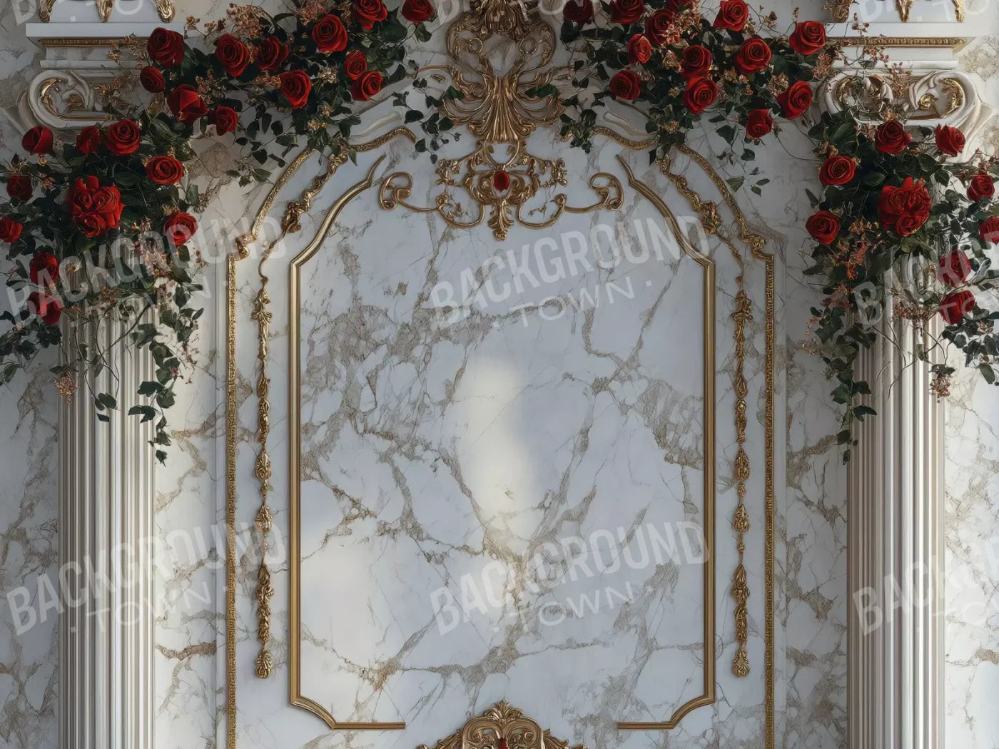 Curved Rose Arch 6’8X5’ Fleece (80 X 60 Inch) Backdrop