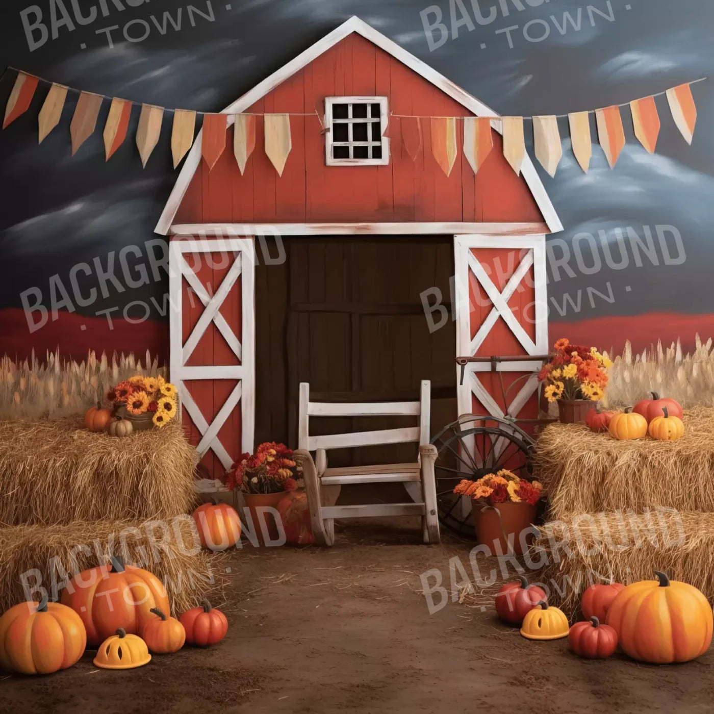 Cutesy Autumn Barn 10’X10’ Ultracloth (120 X Inch) Backdrop