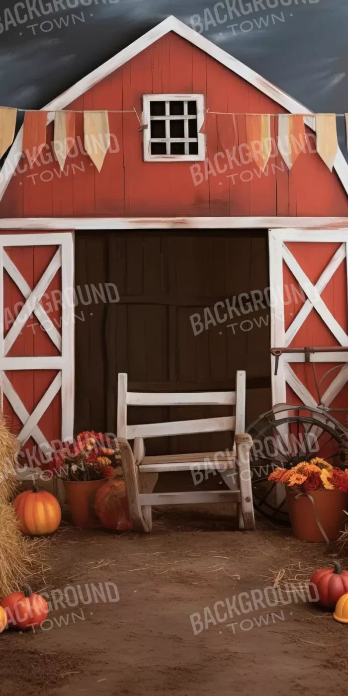 Cutesy Autumn Barn 10’X20’ Ultracloth (120 X 240 Inch) Backdrop