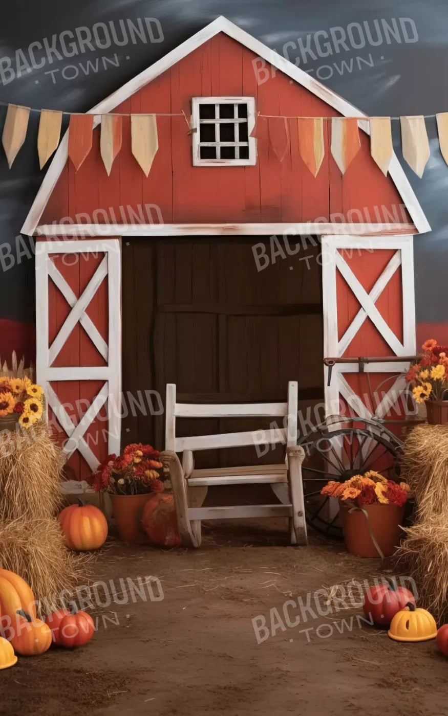 Cutesy Autumn Barn 5’X8’ Ultracloth (60 X 96 Inch) Backdrop