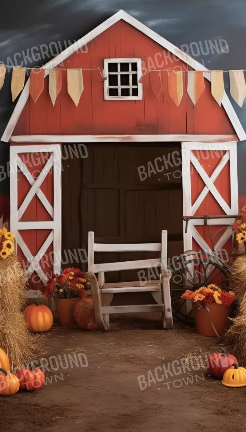 Cutesy Autumn Barn 8’X14’ Ultracloth (96 X 168 Inch) Backdrop