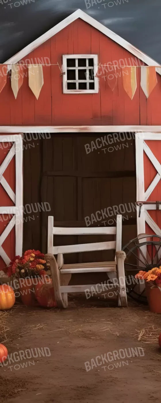 Cutesy Autumn Barn 8’X20’ Ultracloth (96 X 240 Inch) Backdrop