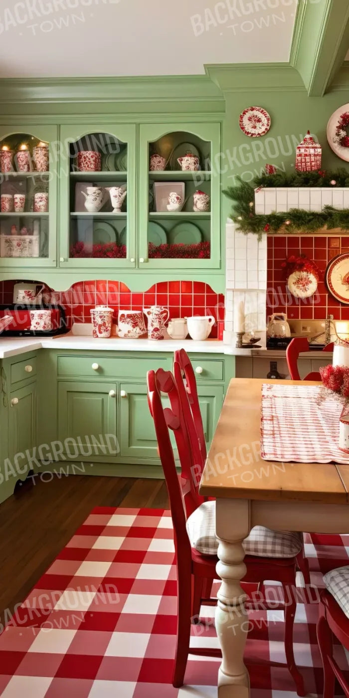 Cutesty Christmas Kitchen 10’X20’ Ultracloth (120 X 240 Inch) Backdrop