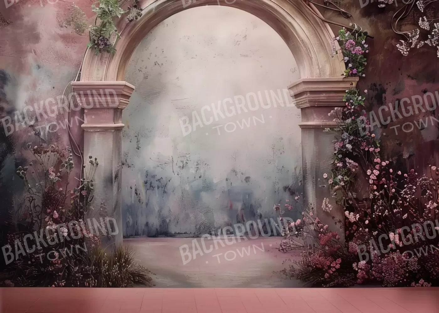 Dahlia Pink Arch 7’X5’ Ultracloth (84 X 60 Inch) Backdrop