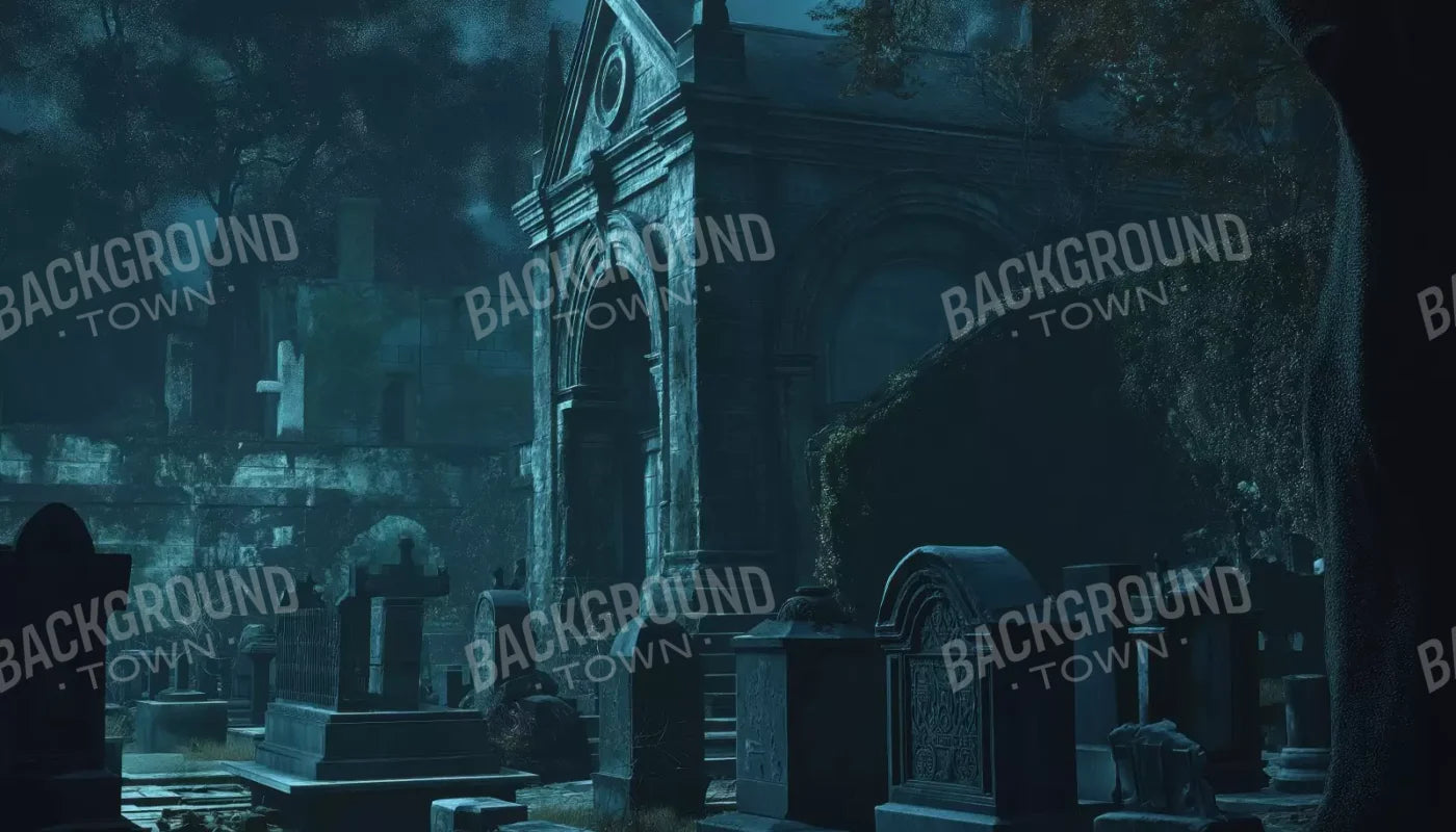 Dark Abandoned Mausoleums 14’X8’ Ultracloth (168 X 96 Inch) Backdrop