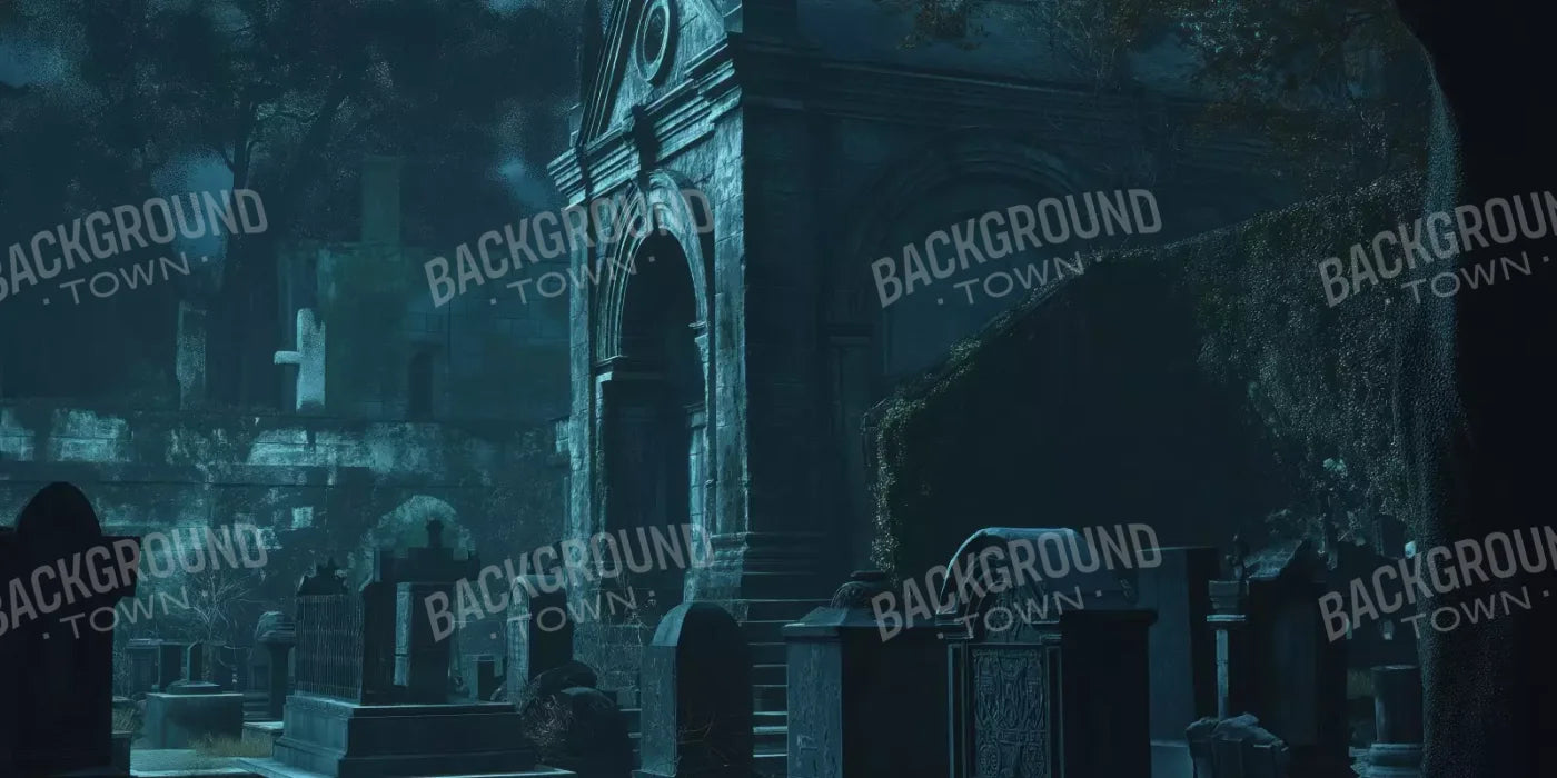 Dark Abandoned Mausoleums 16’X8’ Ultracloth (192 X 96 Inch) Backdrop