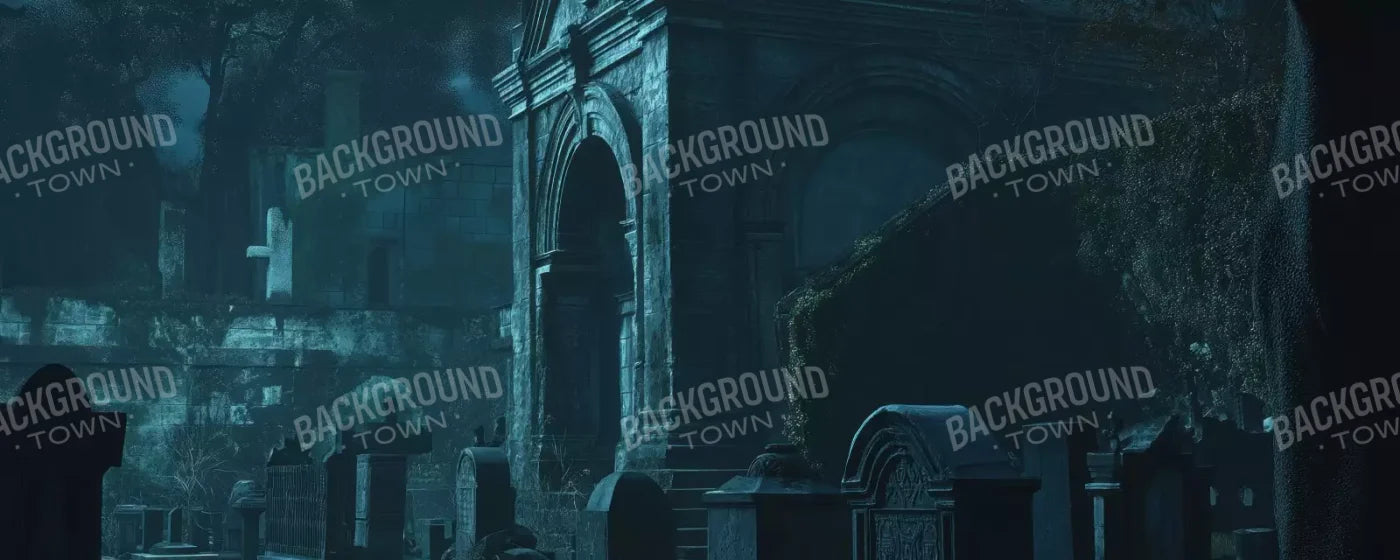 Dark Abandoned Mausoleums 20’X8’ Ultracloth (240 X 96 Inch) Backdrop