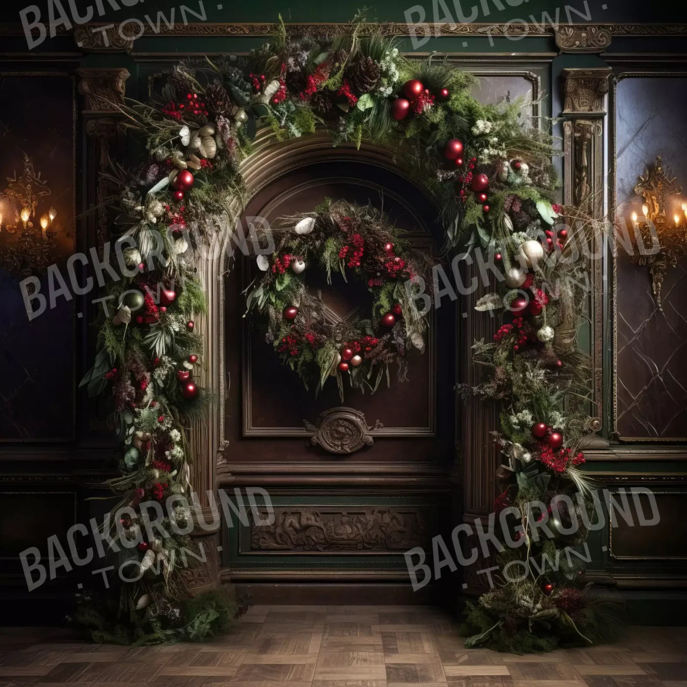 Dark Christmas Arch 10’X10’ Ultracloth (120 X Inch) Backdrop