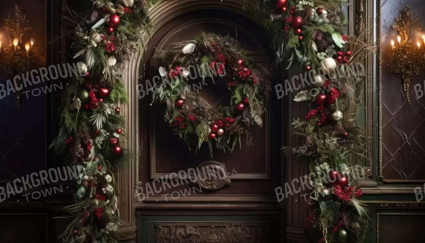 Dark Christmas Arch 14’X8’ Ultracloth (168 X 96 Inch) Backdrop