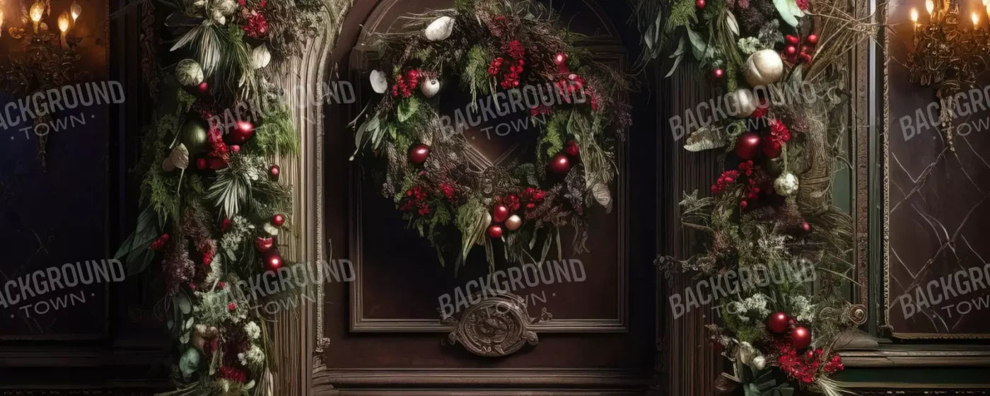 Dark Christmas Arch 20’X8’ Ultracloth (240 X 96 Inch) Backdrop