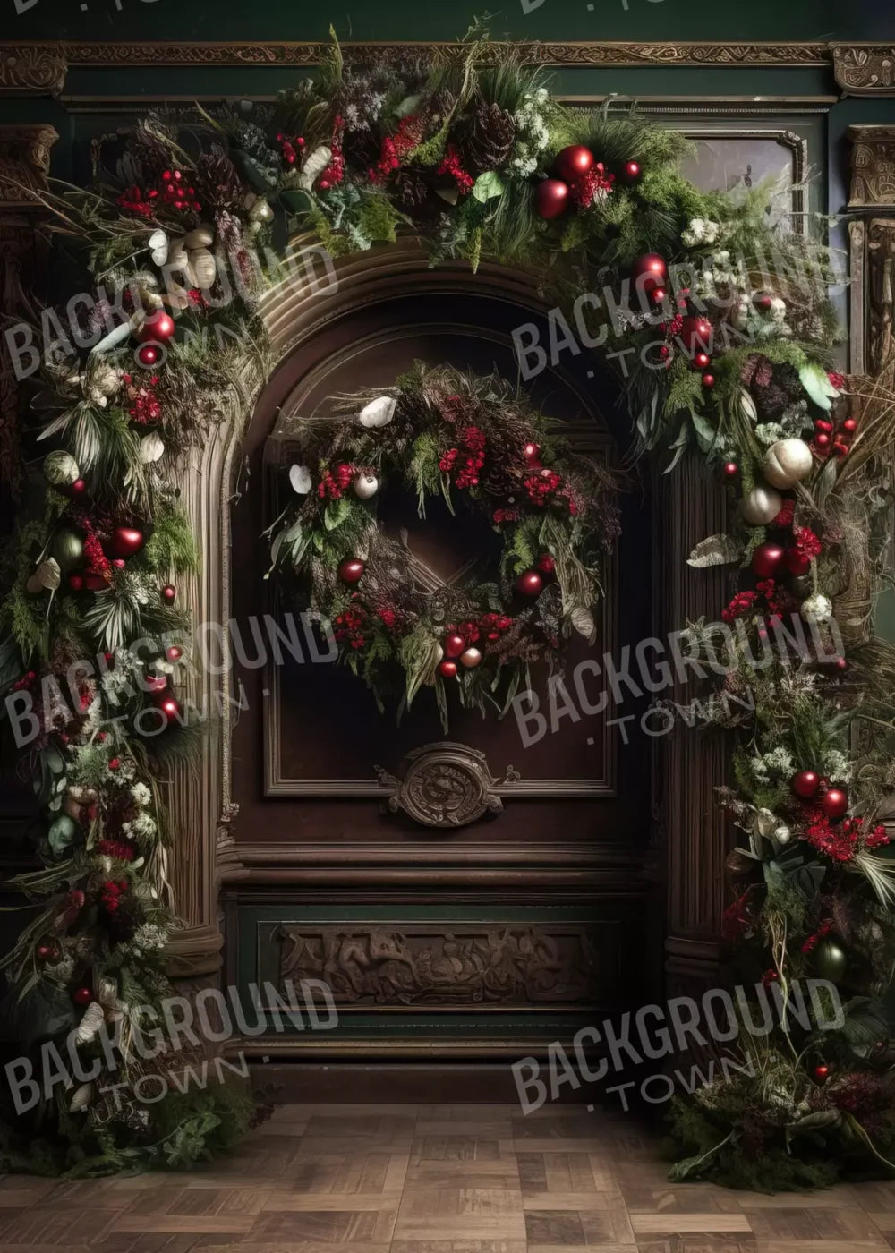 Dark Christmas Arch 5’X7’ Ultracloth (60 X 84 Inch) Backdrop