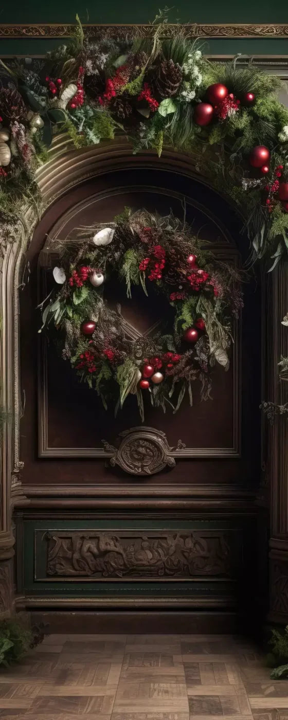 Dark Christmas Arch 8’X20’ Ultracloth (96 X 240 Inch) Backdrop