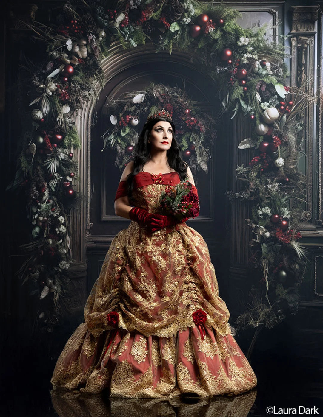 Dark Christmas Arch Backdrop