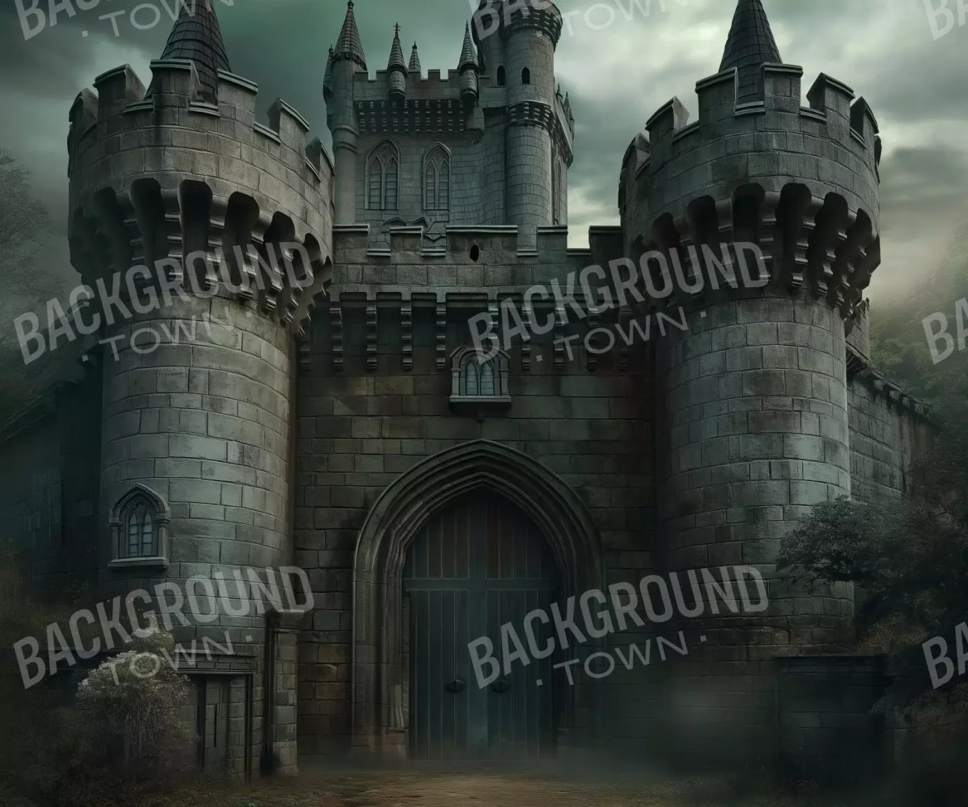 Dark Fairytale Castle 12’X10’ Ultracloth (144 X 120 Inch) Backdrop