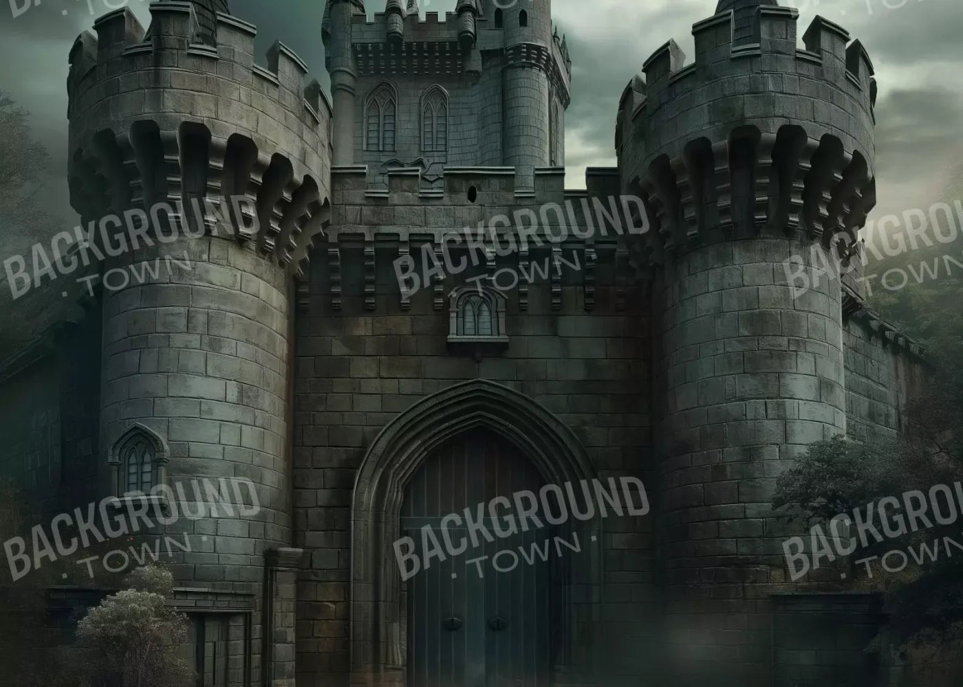 Dark Fairytale Castle 7’X5’ Ultracloth (84 X 60 Inch) Backdrop