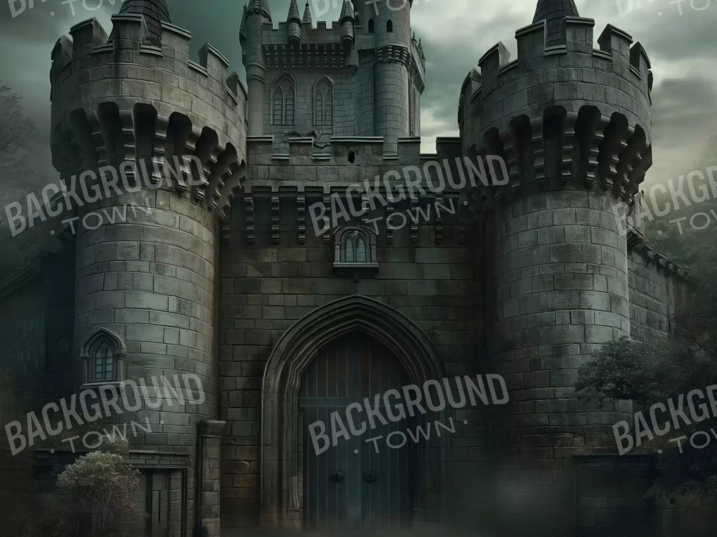 Dark Fairytale Castle 8’X6’ Fleece (96 X 72 Inch) Backdrop