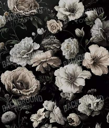 Dark Floral Black Blush 10X12 Ultracloth ( 120 X 144 Inch ) Backdrop