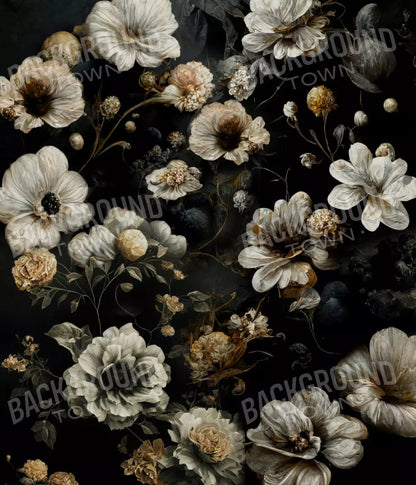 Dark Floral Black Bronze 10X12 Ultracloth ( 120 X 144 Inch ) Backdrop