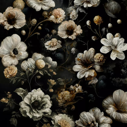 Dark Floral Black Bronze 10X10 Ultracloth ( 120 X Inch ) Backdrop