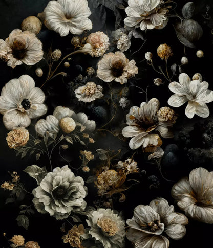 Dark Floral Black Bronze 10X12 Ultracloth ( 120 X 144 Inch ) Backdrop