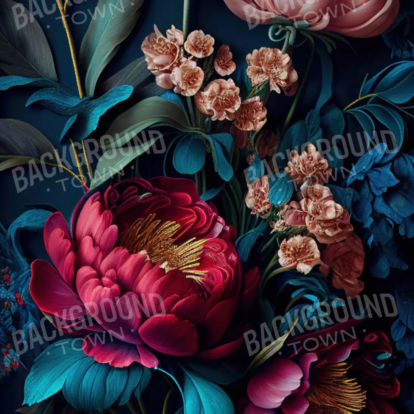 Dark Floral Neon 10X10 Ultracloth ( 120 X Inch ) Backdrop