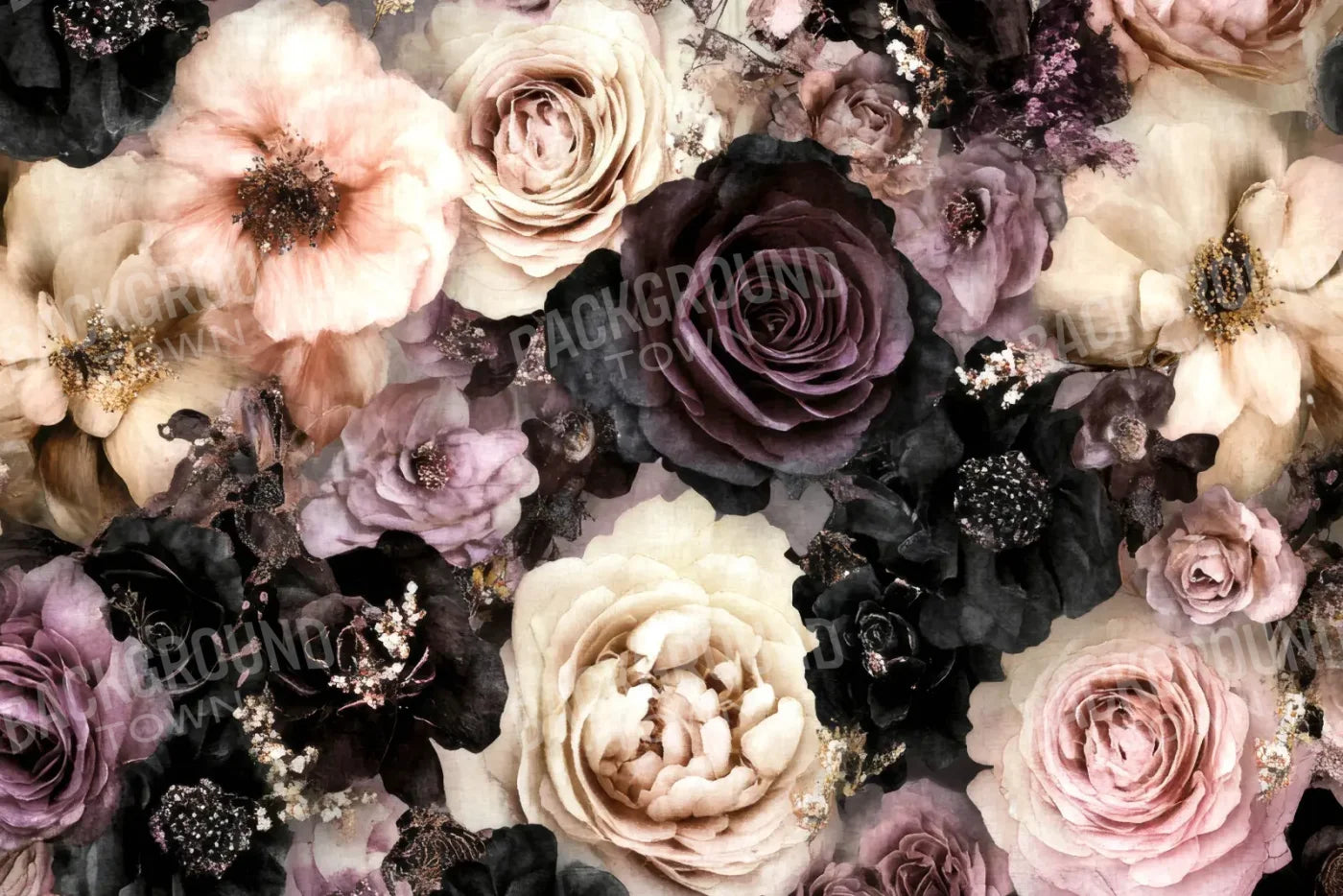 Dark Florals 12’x8’ UltraCloth (144 x 96 inch) Backdrop