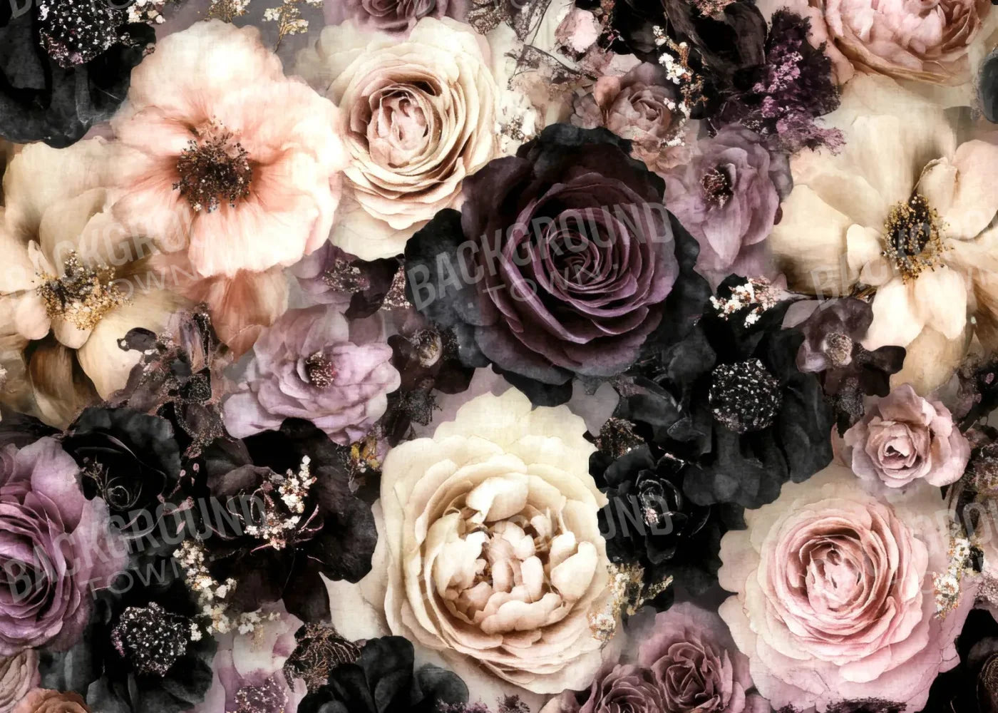 Dark Florals 7’x5’ UltraCloth (84 x 60 inch) Backdrop