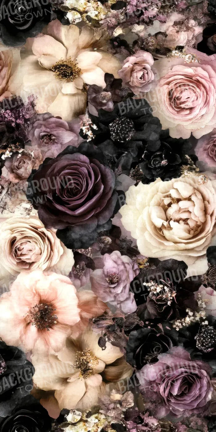 Dark Florals Sweep 8’x16’ UltraCloth (96 x 192 inch) Backdrop