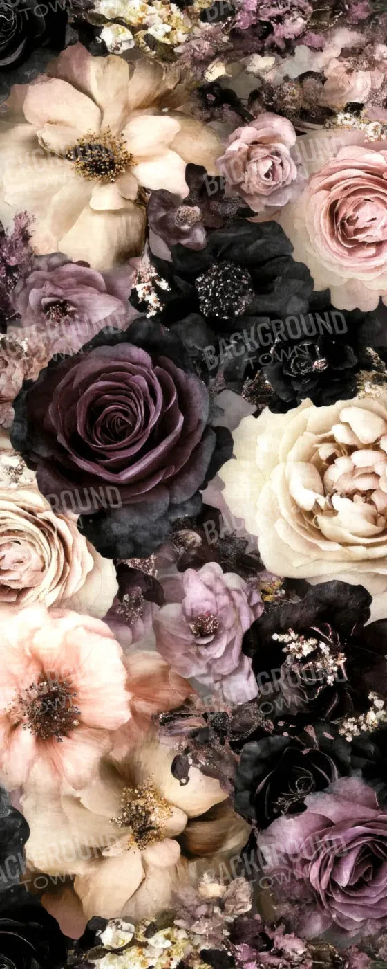 Dark Florals Sweep 8’x20’ UltraCloth (96 x 240 inch) Backdrop