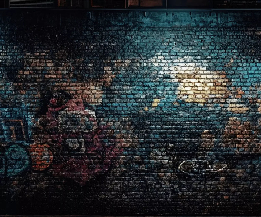 Dark Graffiti Wall 5’X4’2 Fleece (60 X 50 Inch) Backdrop