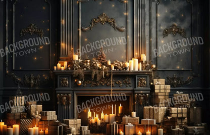 Dark Holiday Fireplace 14’X9’ Ultracloth (168 X 108 Inch) Backdrop