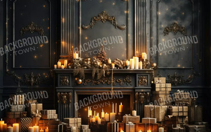 Dark Holiday Fireplace 16’X10’ Ultracloth (192 X 120 Inch) Backdrop