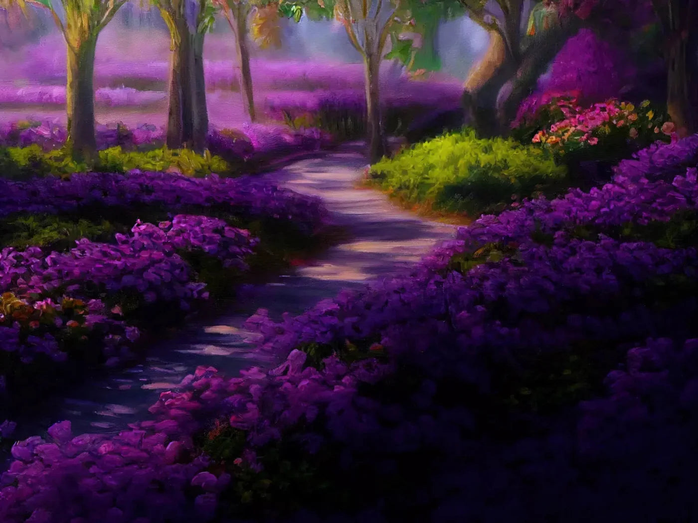 Lavendar Fields 7X5 Ultracloth ( 84 X 60 Inch ) Backdrop