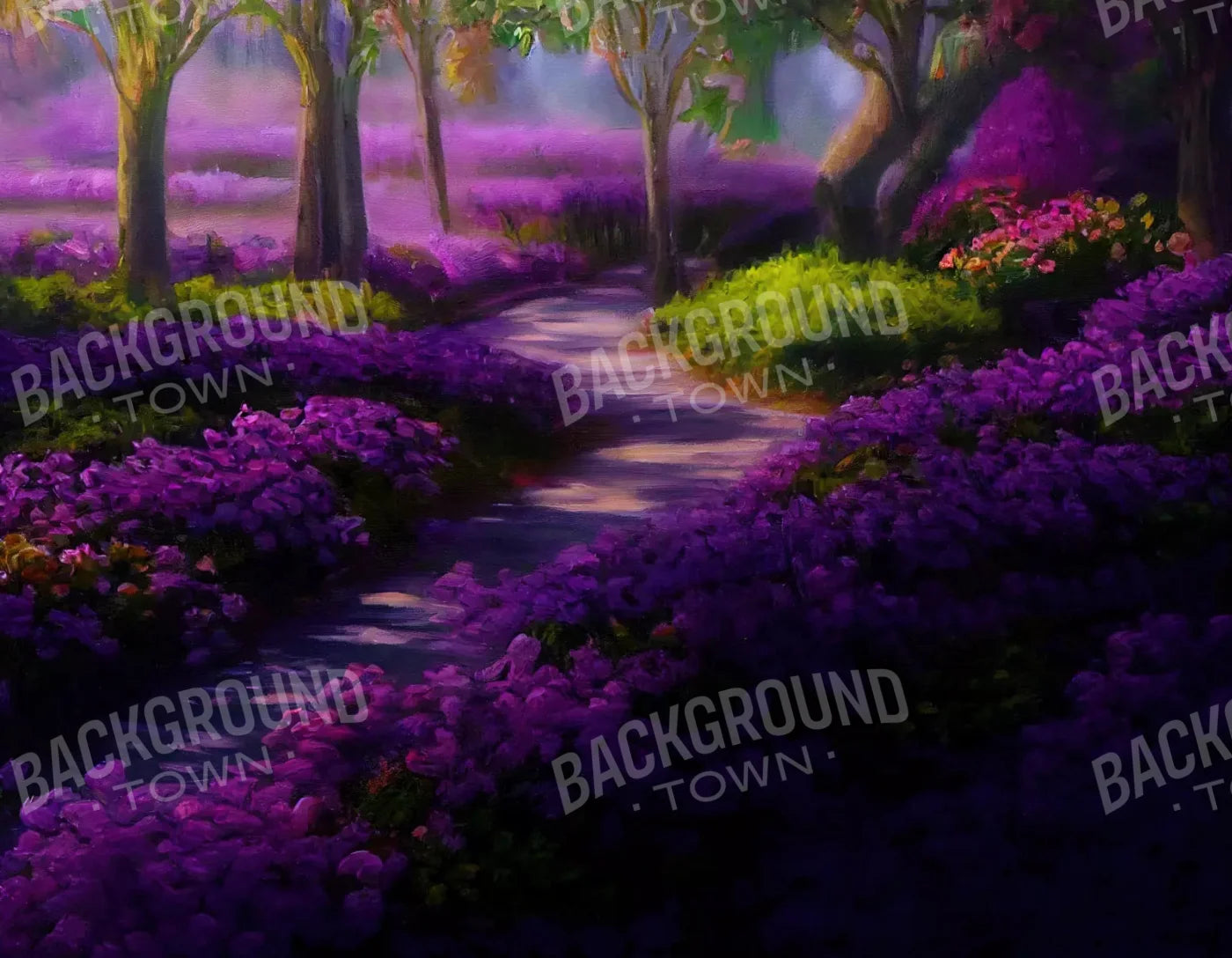 Lavendar Fields 8X6 Fleece ( 96 X 72 Inch ) Backdrop