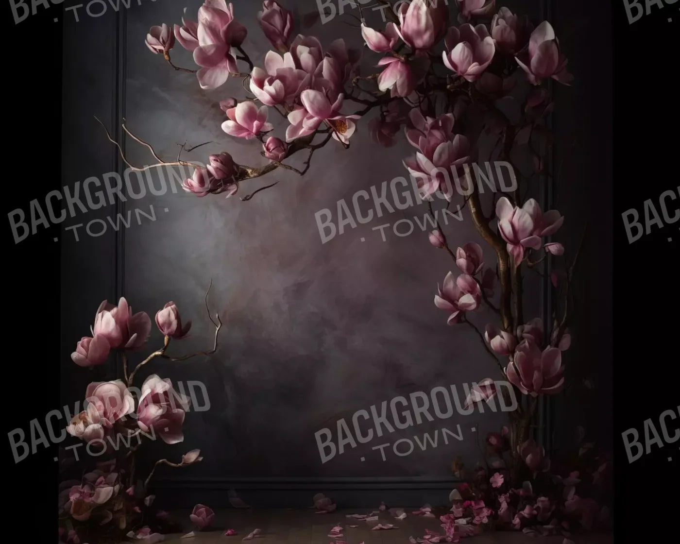 Dark Magnolia Branch 10’X8’ Fleece (120 X 96 Inch) Backdrop