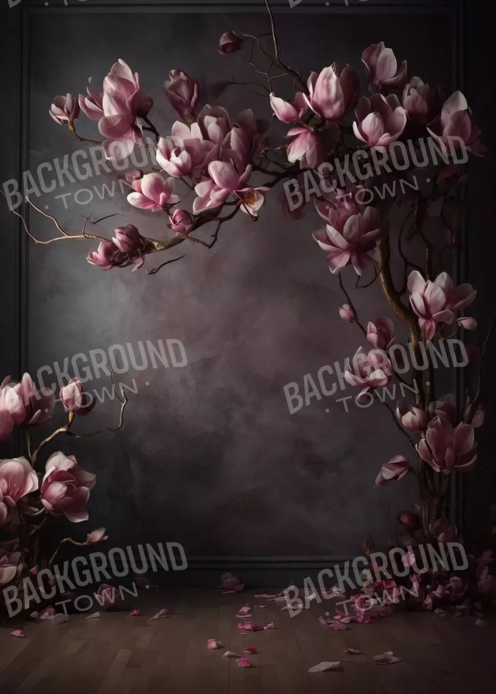 Dark Magnolia Branch 5’X7’ Ultracloth (60 X 84 Inch) Backdrop