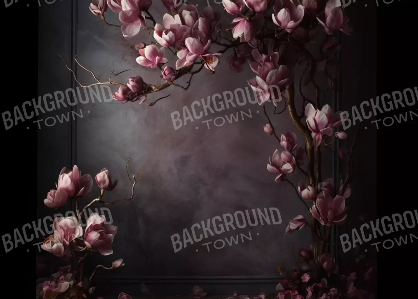 Dark Magnolia Branch 7’X5’ Ultracloth (84 X 60 Inch) Backdrop