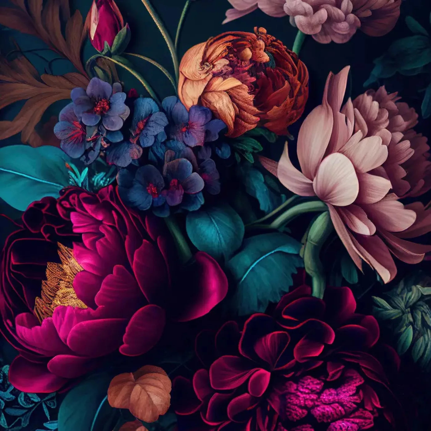 Deep Dark Peonies L 10X10 Ultracloth ( 120 X Inch ) Backdrop
