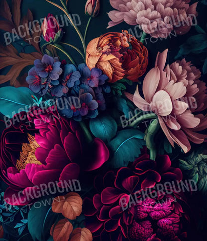 Deep Dark Peonies L 10X12 Ultracloth ( 120 X 144 Inch ) Backdrop