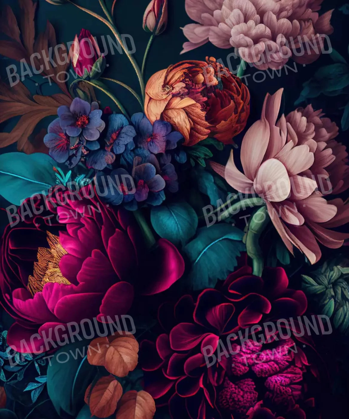 Multi-Color Floral Backdrop for Photography