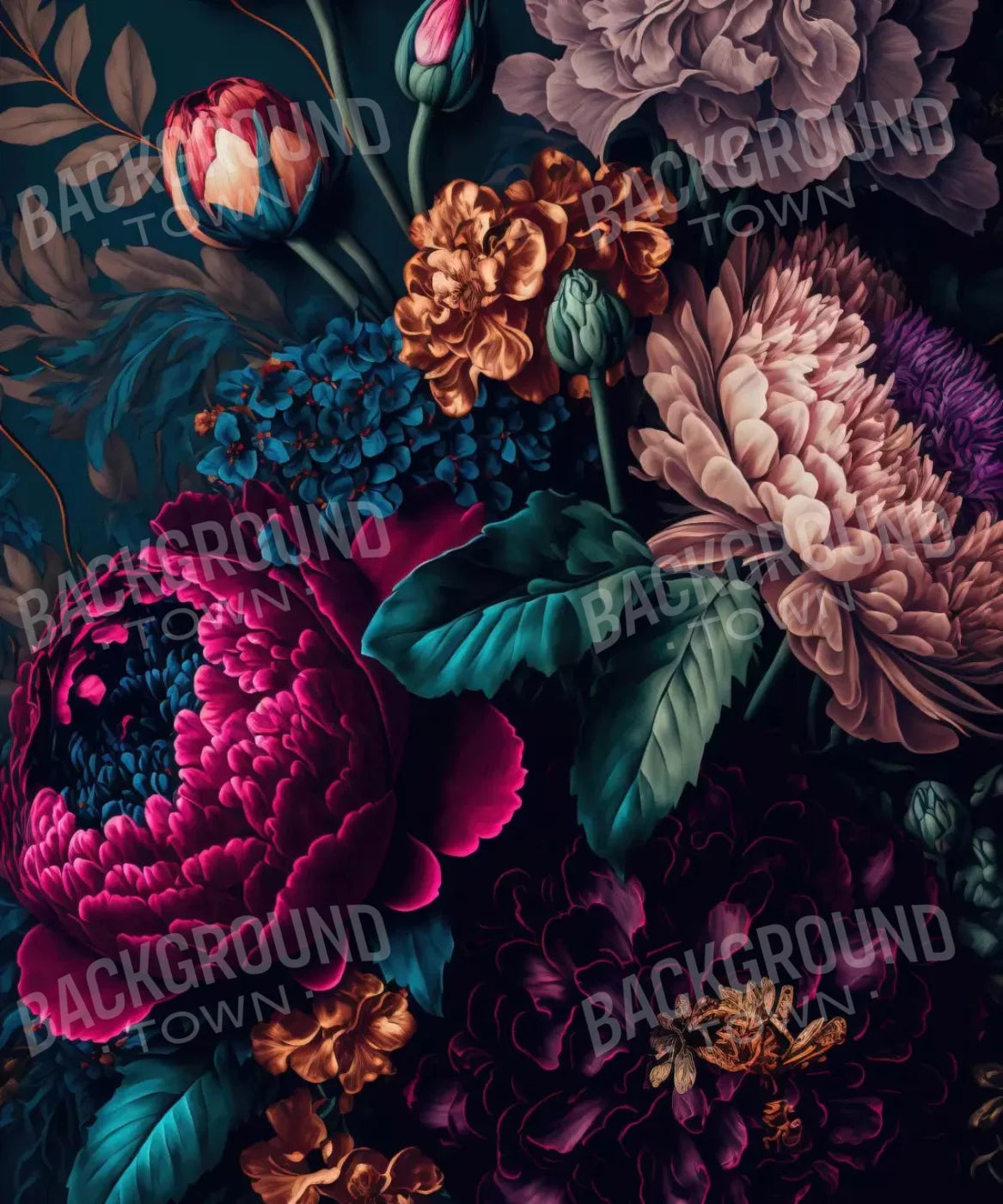 Multi-Color Floral Backdrop for Photography
