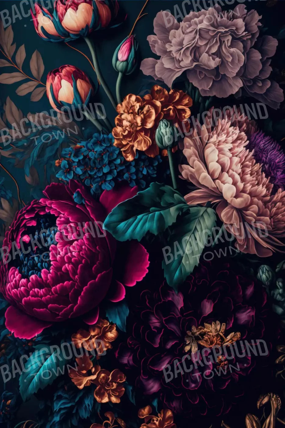 Deep Dark Peony 5X8 Ultracloth ( 60 X 96 Inch ) Backdrop