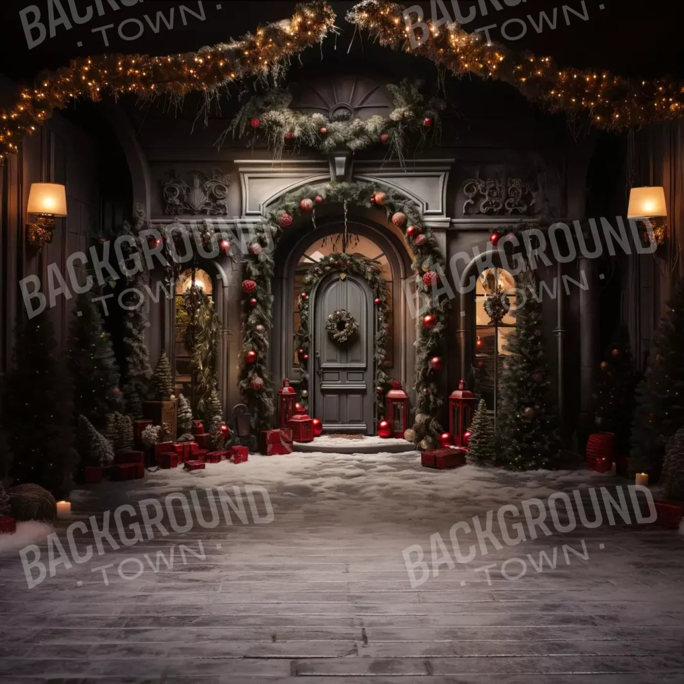 Deep Sage Christmas V 10’X10’ Ultracloth (120 X Inch) Backdrop