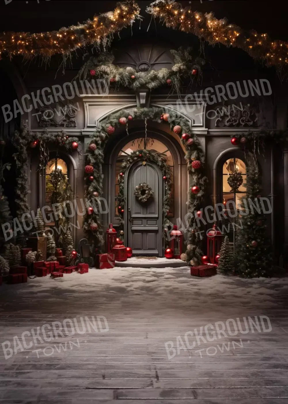 Deep Sage Christmas V 5’X7’ Ultracloth (60 X 84 Inch) Backdrop