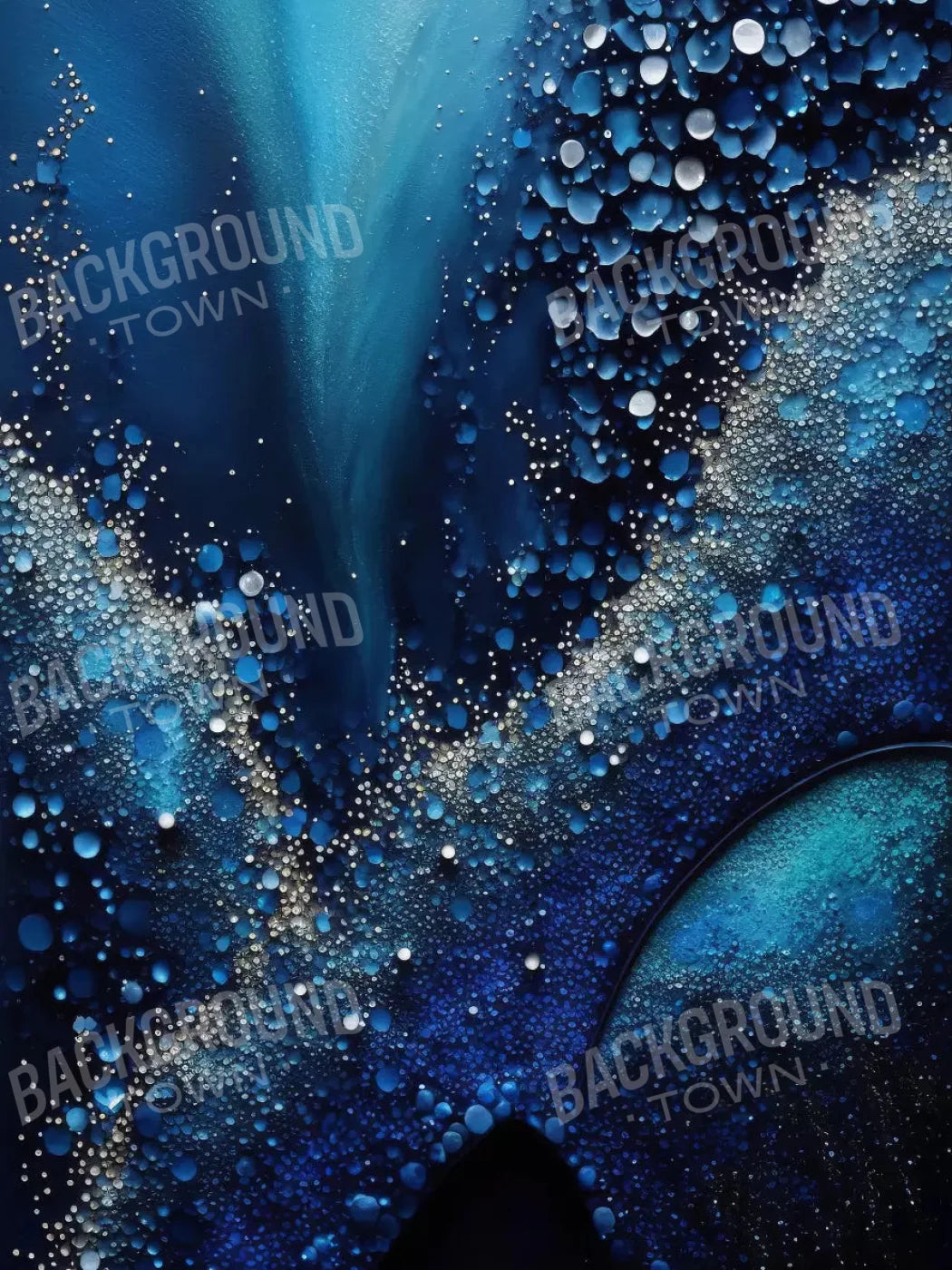 Deep Sparkle Abstract In Blue 5X68 Fleece ( 60 X 80 Inch ) Backdrop