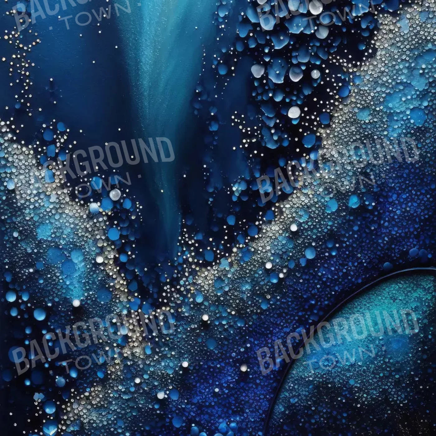 Deep Sparkle Abstract In Blue 8X8 Fleece ( 96 X Inch ) Backdrop