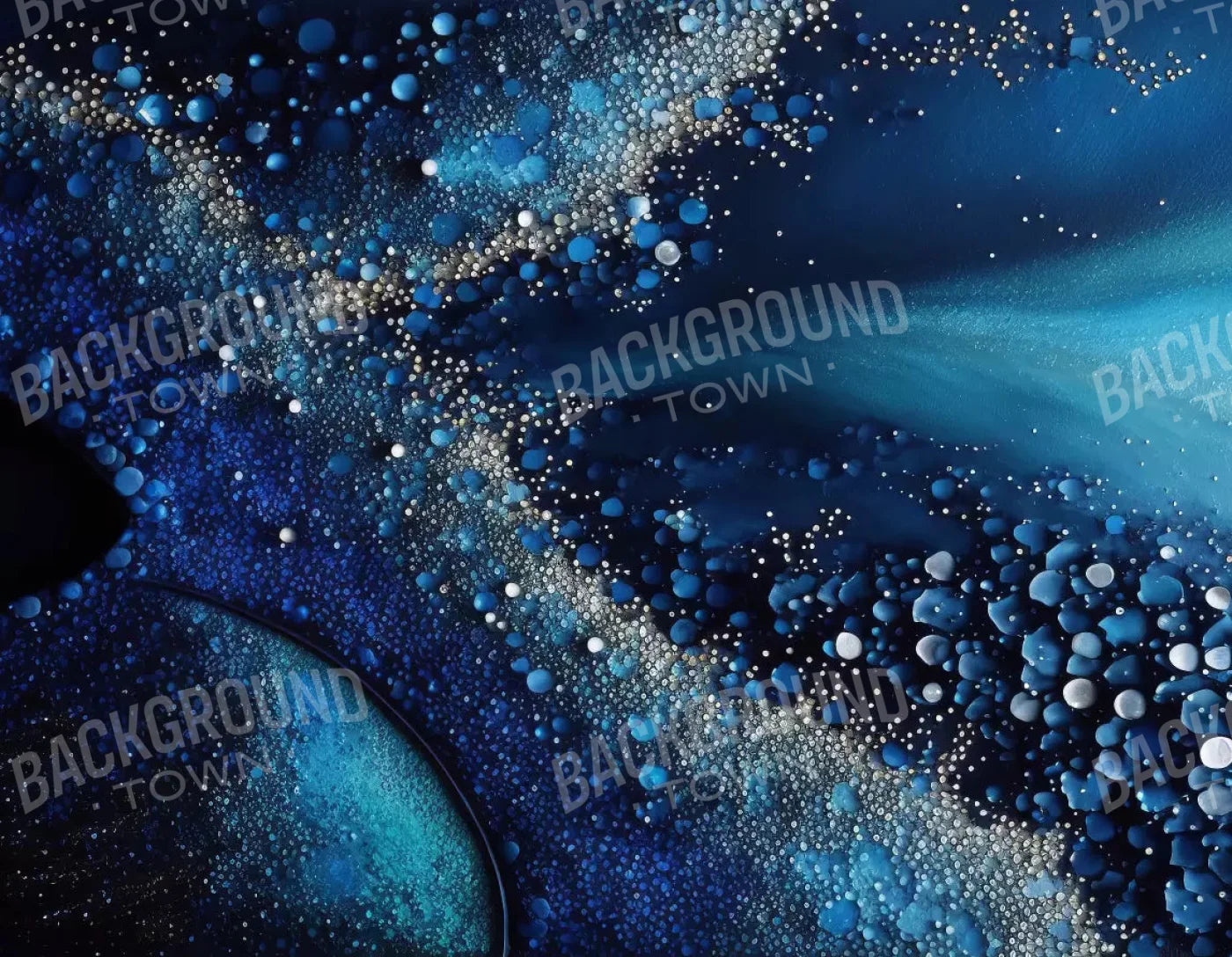 Deep Sparkle Abstract In Blue H 8X6 Fleece ( 96 X 72 Inch ) Backdrop
