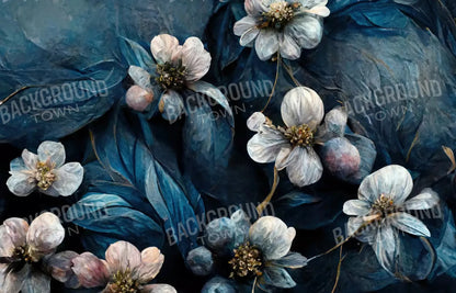 Denim Floral 12X8 Ultracloth ( 144 X 96 Inch ) Backdrop